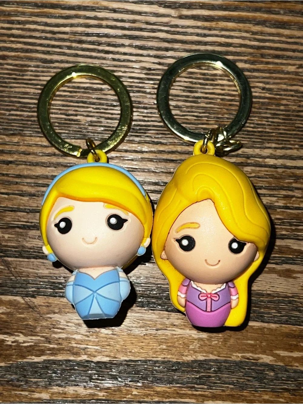 Disney Princess Cinderella and Rapunzel Keychain Set - NWOT